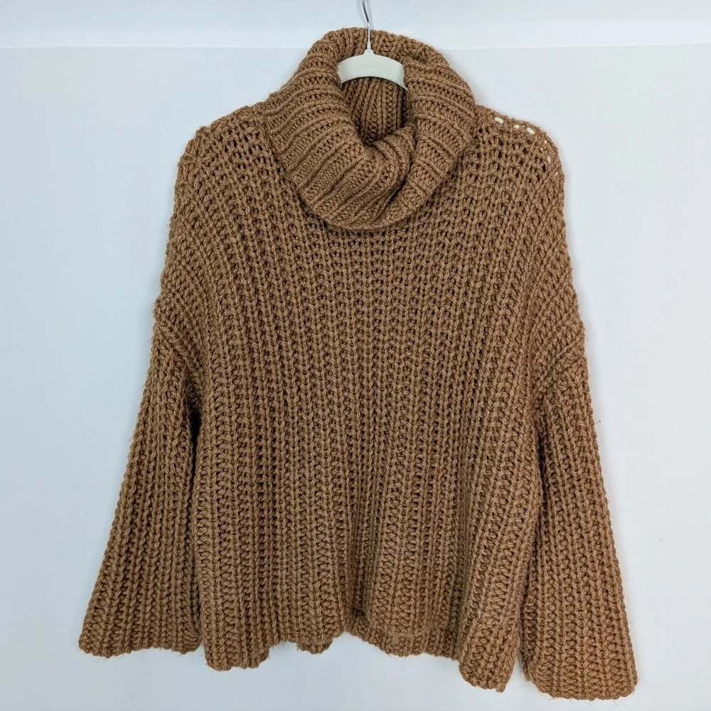 ZARA Blogger Favorite S Wool Mohair Turtleneck Sweater Oversized Chunky Knit Top - Picture 6 of 14
